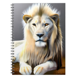 Carnet Lions majestueux blanc éthérée