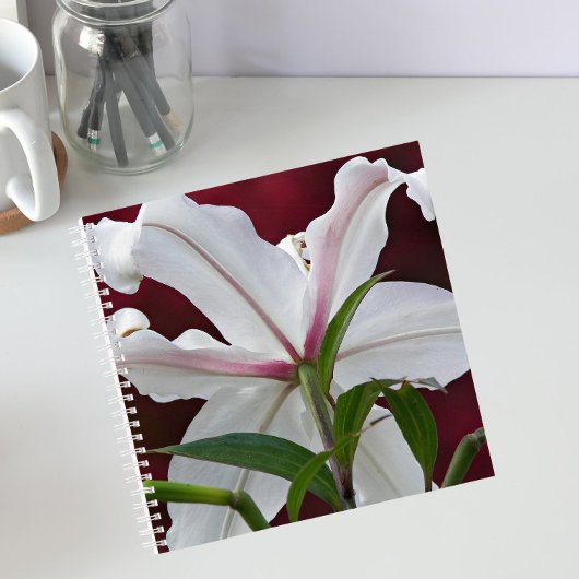 Carnet Lis floral blanc de lys oriental