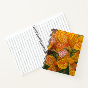 Carnet Lis floral jaune canna avec taches rouges