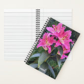 Carnet Lis floraux de lys orientaux roses (À l'intérieur)