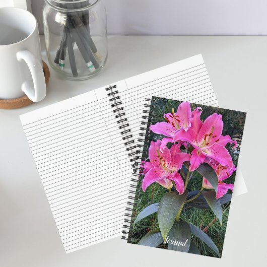 Carnet Lis floraux de lys orientaux roses
