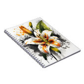 Carnet Lis tigré - Fleurs aquarelle (Côté Droit)