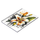 Carnet Lis tigré - Fleurs aquarelle (Côté gauche)