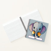 Carnet Lisa l'éléphant bébé, avec Nametag personnalisé! (Intérieur)