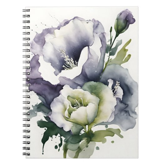 Carnet Lisianthus - Fleurs aquarelles (Devant)