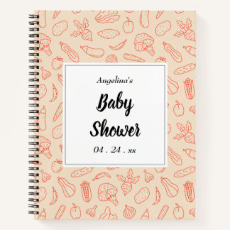 Carnet Liste de cadeaux avec motif de légumes