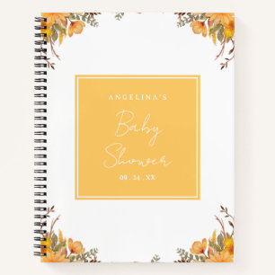 Carnet Liste de cadeaux Baby shower Fleurs Jaunes