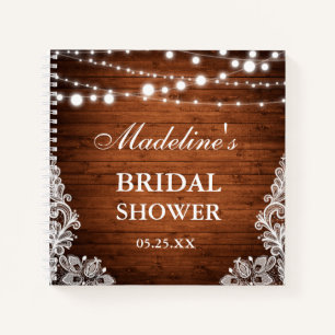 Carnet Liste de cadeaux de Baby Shower Rustique avec Lumi