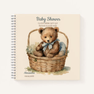 Carnet Liste de cadeaux d'hôtes Baby Bear Boy Baby shower