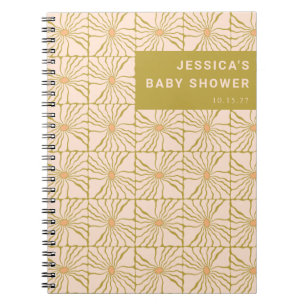 Carnet Liste de cadeaux Retro Green Botanical Custom Baby