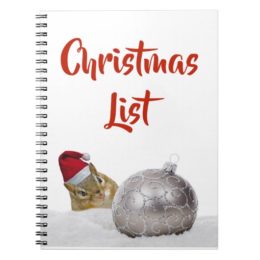 Carnet Liste de Noël Cute Chipmunk (Devant)