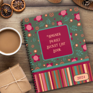 Carnet Liste de regroupement familial personnalisé rose f