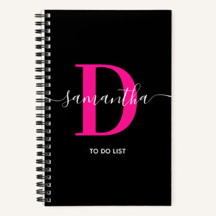 Carnet Liste de tâches à faire avec monogramme de signatu