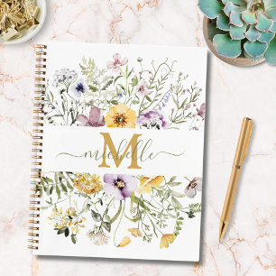 Carnet Liste de tâches élégante aux fleurs sauvages color