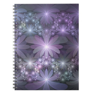 Carnet Lit de fleurs tendance brillant art fractal abstra