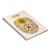 Carnet Litha Tournesol Roue Solstice d'été Céleste (Côté Droit)