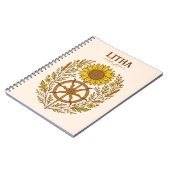 Carnet Litha Tournesol Roue Solstice d'été Céleste (Côté gauche)