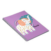 Carnet Little Elephant Boho Nom personnalisé (Côté Droit)