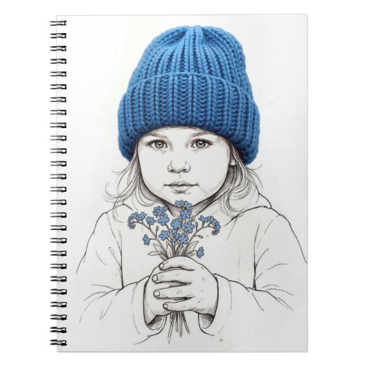 Carnet Little Girl In Blue Hat 3-Dimensional Sketch (Devant)