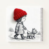 Carnet Little Girl In Red Hat Walking Her Dog (Dos)