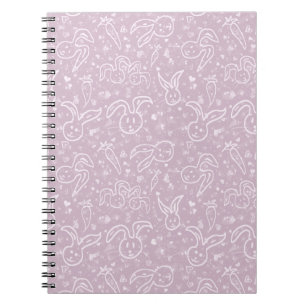 Carnet Little Hearts and Bunnies - motif transparent.  