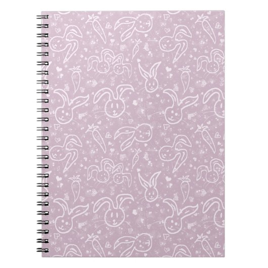 Carnet Little Hearts and Bunnies - motif transparent. (Devant)