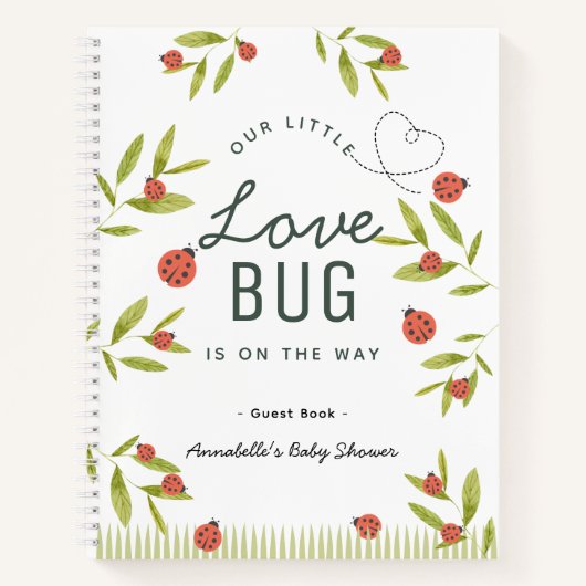 Carnet Little Love Bug Ladybug Baby Shower Guest Book (Devant)