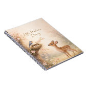 Carnet Little Nature Diary Cute Deer Bird Nest Notebook | (Côté Droit)