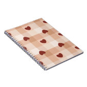 Carnet  Little red hearts on beige gingham pattern (Côté Droit)
