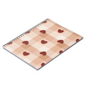 Carnet  Little red hearts on beige gingham pattern (Côté gauche)