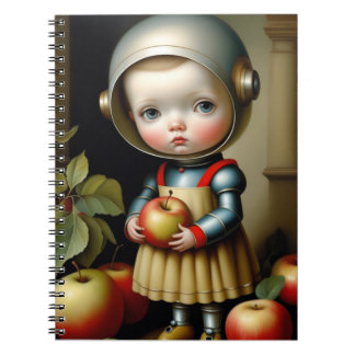Carnet Little Space Girl with Apples Notebook
