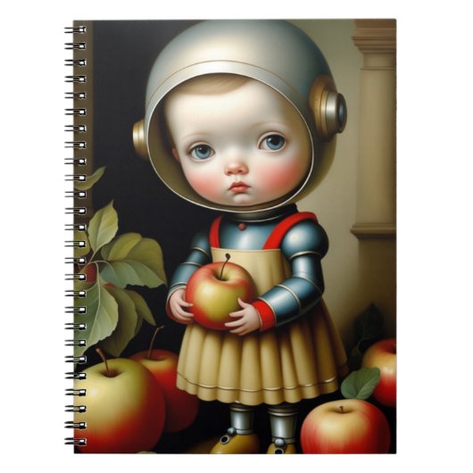 Carnet Little Space Girl with Apples Notebook (Devant)