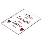 Carnet Live Laugh Love (Côté gauche)