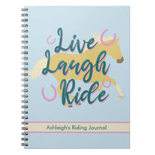 Carnet Live Laugh Ride - Teal + Palomino Horse Riding