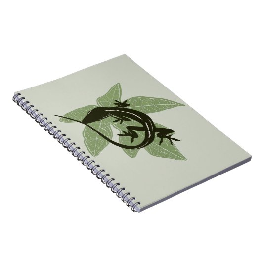 Carnet Lizard d'anolle sur la feuille—Conception 3 (Côté Droit)