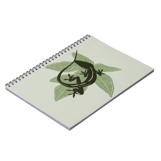 Carnet Lizard d'anolle sur la feuille—Conception 3 (Côté gauche)