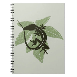 Carnet Lizard d'anolle sur la feuille—Conception 3