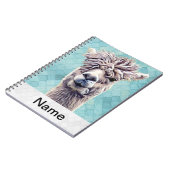 Carnet Llama Art Nom personnalisé Couleur (Côté gauche)