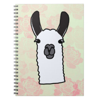 Carnet Llama avec pivoines