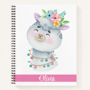 Carnet Llama personnalisé mignon