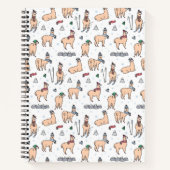 Carnet Llamas En Casquette & Écarts Motif de ski (Devant)