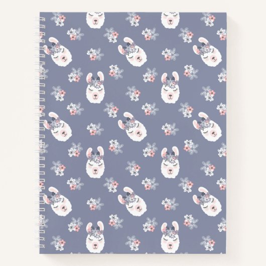Carnet Llamas & Fleurs Motif (Devant)