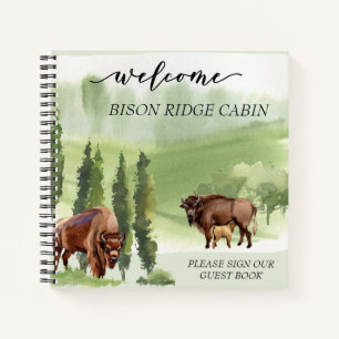 Carnet Location de cabine de bison aquarelle de bienvenue