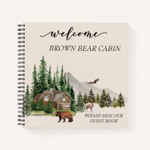 Carnet Location de cabine de forêt aquarelle de bienvenue