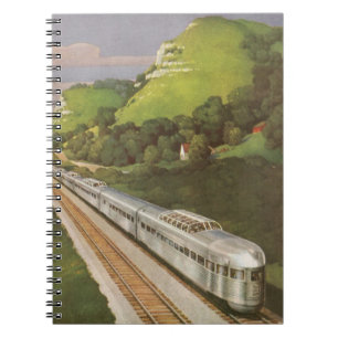 Carnet Locomotive Vintage à la Campagne, Vacances en Trai