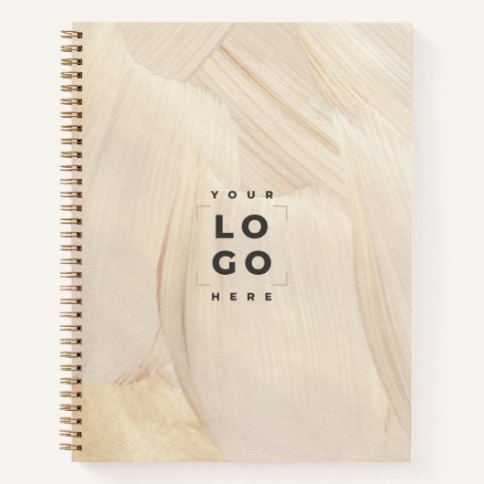 Carnet Logo Abstrait naturel peint Élégant Neutre (Devant)