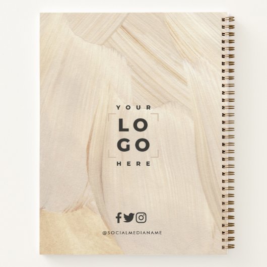 Carnet Logo Abstrait naturel peint Élégant Neutre (Dos)