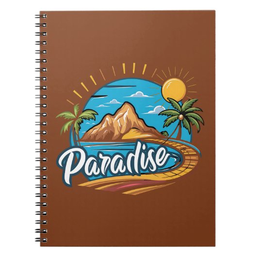 Carnet Logo Art de l'île paradis tropical (Devant)