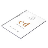 Carnet Logo blanc monogramme initiales entreprise (Côté gauche)