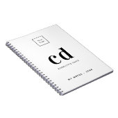 Carnet Logo blanc monogramme noir initiales entreprise (Côté Droit)